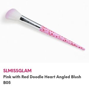 😍SLMISSGLAM Pink with Red Doodle Heart Angled Blush